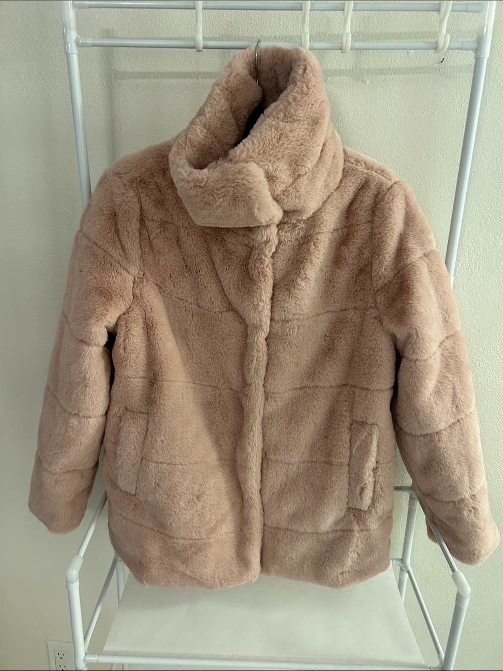 NVLT Plush Teddy Jacket in Blush